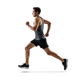 Long-distance runner mid-stride