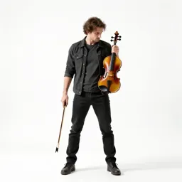 Luthier holding a violin