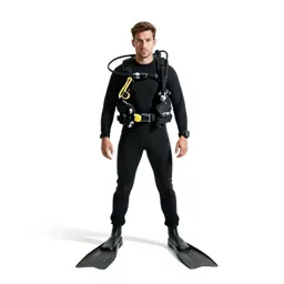 Rescue diver with fins