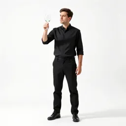 Sommelier examining a glass