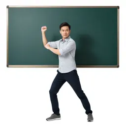 Teacher at a chalkboard