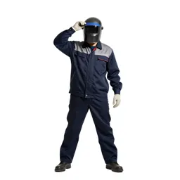 Welder lifting a visor