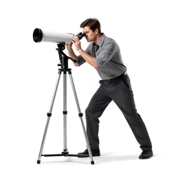 Astronomer at a telescope eyepiece