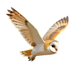 Barn owl in flight