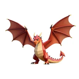 Dragon with folded wings