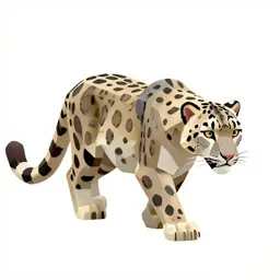 Snow leopard mid-prowl
