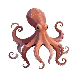 Octopus with curled arms