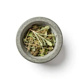 Mortar of glowing herbs