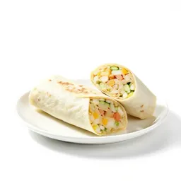 Burrito cut in half