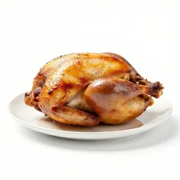 Roast chicken on a board