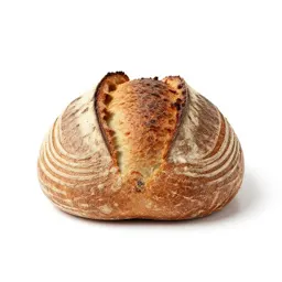 Sourdough boule with a scored crust