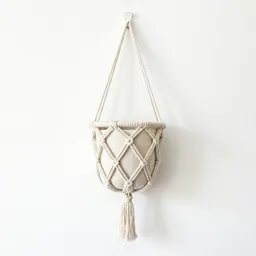 Hanging macrame planter