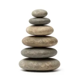 River stone stack