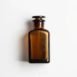 Amber glass apothecary bottle