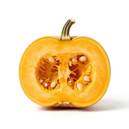 Crown pumpkin cut open