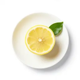 Lemon with a leaf