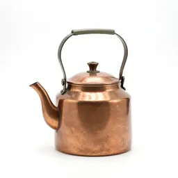 Copper kettle with patina