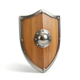 Wooden shield with an iron boss