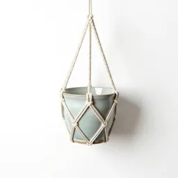 Hanging macrame planter