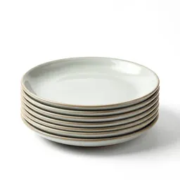 Stack of enamel camping plates