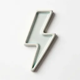 Neon sign shaped like a lightning bolt