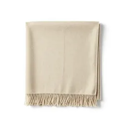 Folded wool throw with fringe