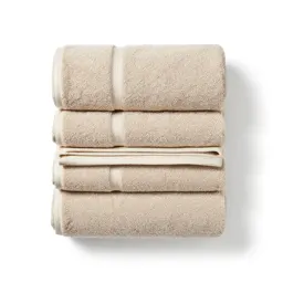 Set of stacked bath towels