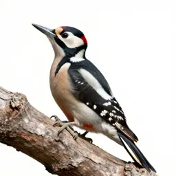 Woodpecker on bark