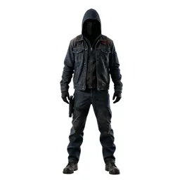 Masked assassin in dark cloth
