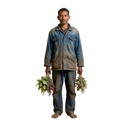 Village healer with herb bundles