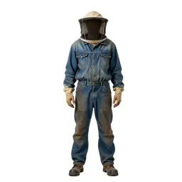 Beekeeper in a veiled suit