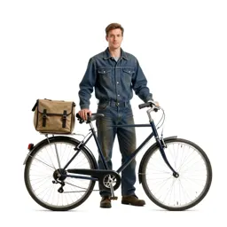 Bicycle courier with a messenger bag