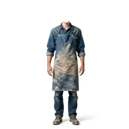 Ceramicist in a clay-dusted apron