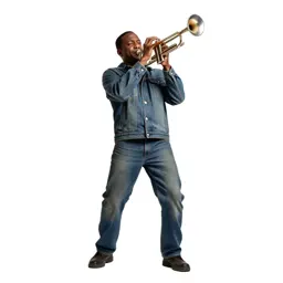 Jazz trumpeter mid-performance