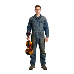 Luthier holding a violin
