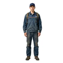 Postal courier with a satchel
