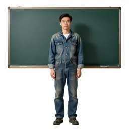 Teacher at a chalkboard