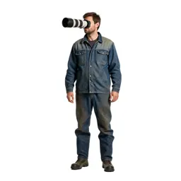 Wildlife photographer with a long lens