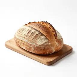 Sourdough boule with a scored crust
