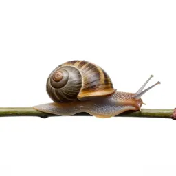 Snail on a wet stem