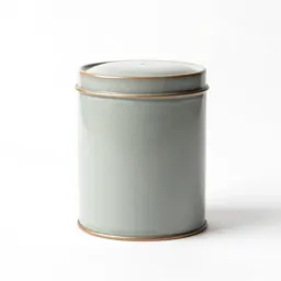 Cylindrical tea caddy tin