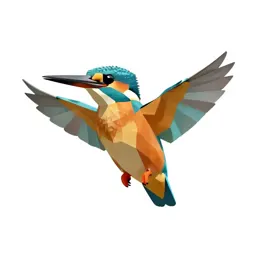 Kingfisher hovering