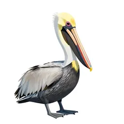 Pelican with its pouch full