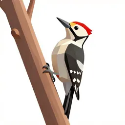 Woodpecker on bark