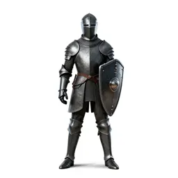 Knight errant with a battered shield