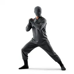 Monastic warrior with wrapped hands