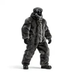 Snow-country hunter in furs