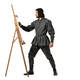 Renaissance painter at an easel