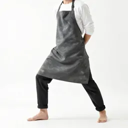 Ceramicist in a clay-dusted apron