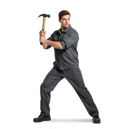 Field geologist with a rock hammer